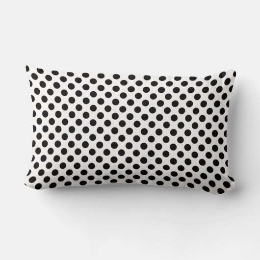 Coussin Rectangle pois noirs en blanc (Verso)