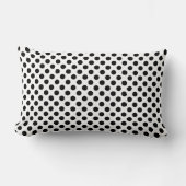 Coussin Rectangle pois noirs en blanc (Recto)