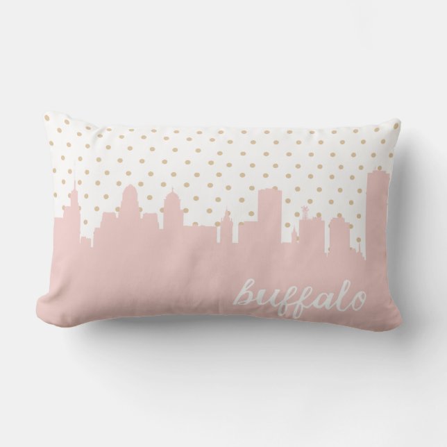 Coussin Rectangle Pois rose de Buffalo (Recto)