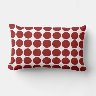 Coussin Rectangle Pois rouges en blanc