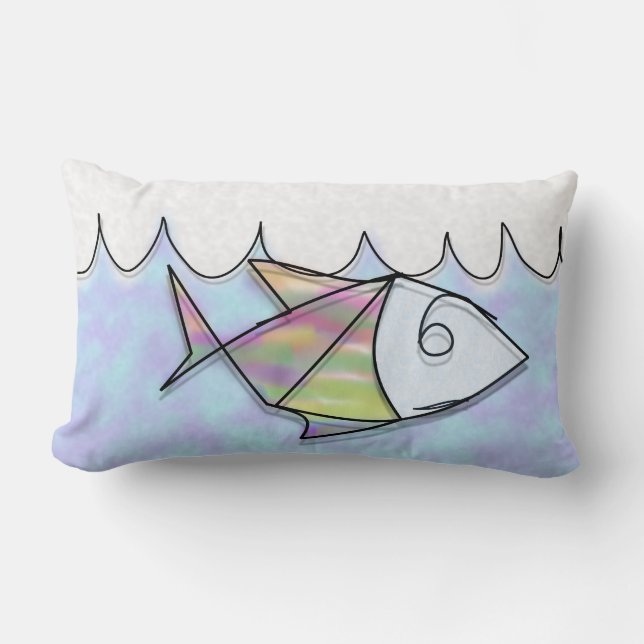 Coussin Rectangle Poisson à fil (Recto)