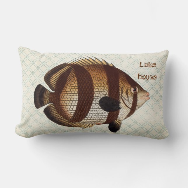 Coussin Rectangle Poisson Blue Beach House Lumbar Jeu d'oreiller (Recto)