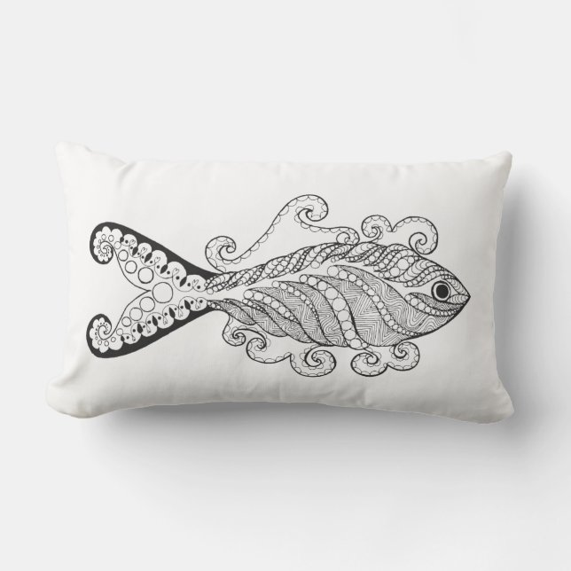 Coussin Rectangle Poissons stylisés (Recto)