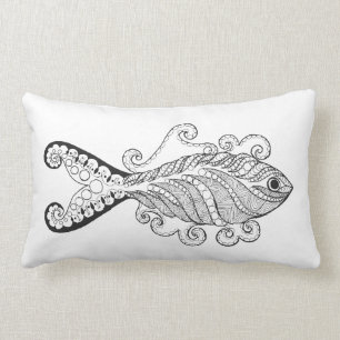 Coussin Rectangle Poissons stylisés