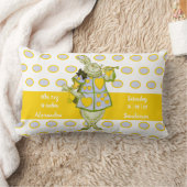 Coussin Rectangle Polka de lapin gris Turquoise bleu statistiques de (Couverture)