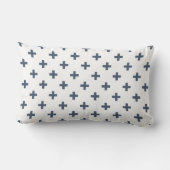 Coussin Rectangle Polka gris-bleu croise sur blanc (Verso)