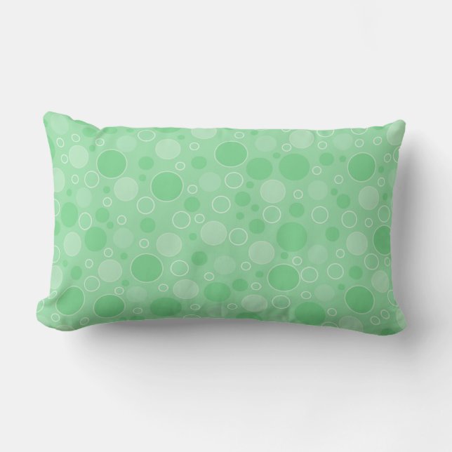 Coussin Rectangle Polka point vert tons rétro années 60 (Recto)