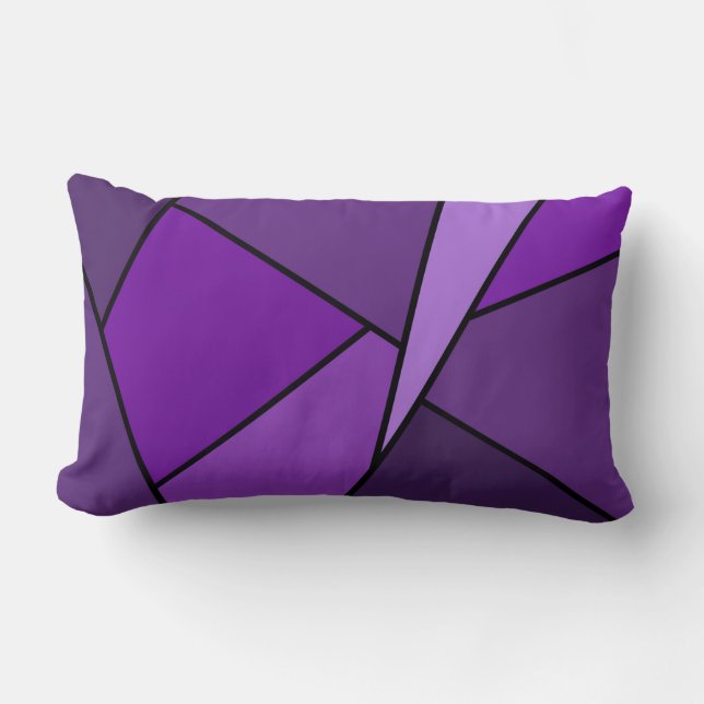 Coussin Rectangle Polygones violets Abstraits (Recto)