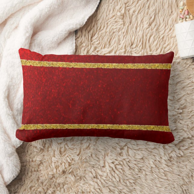 Coussin Rectangle Pommes de Caramel Rouge Or (Couverture)