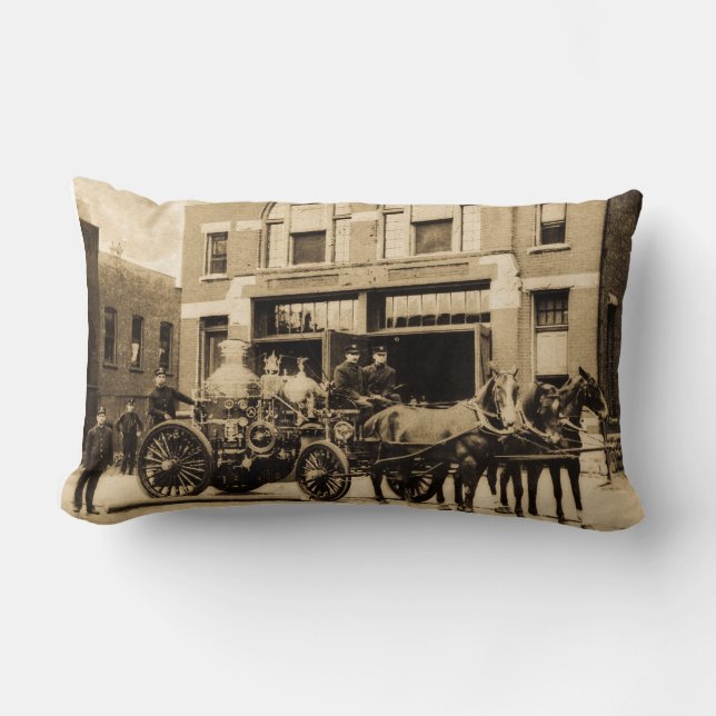 Coussin Rectangle Pompe à incendie hippomobile de compagnie de (Recto)