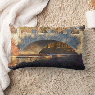 Coussin Rectangle Pont peint au coucher du soleil par Shirley Taylor