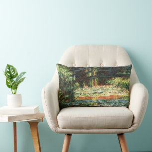 Coussin Rectangle Pont sur l'étang Nénuphar par Claude Monet