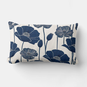 Coussin Rectangle Poppies bleues