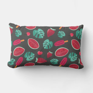 Coussin Rectangle Popsicle, cerise, fraise et pastèque