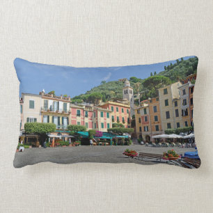 Coussin Rectangle Portofino, Italie. Carré du village de Portofino P