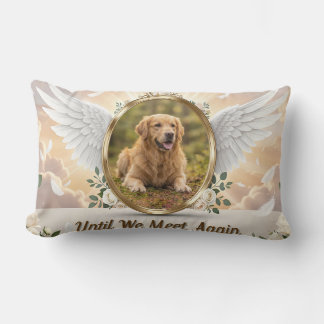 Coussin Rectangle Portrait commémoratif personnalisé d'ailes d'ange 