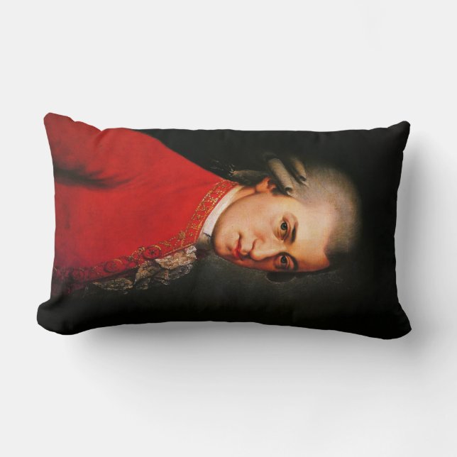 Coussin Rectangle Portrait de Wolfgang Amadeus Mozart (Recto)
