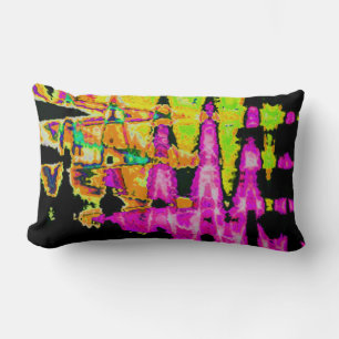 Coussin Rectangle Poster d'art Abstrait Neon Glitch Imprimer