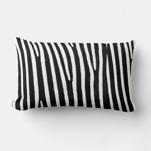 Coussin Rectangle Poster de animal Zèbre, Grandes  noir et blanc. (Recto)