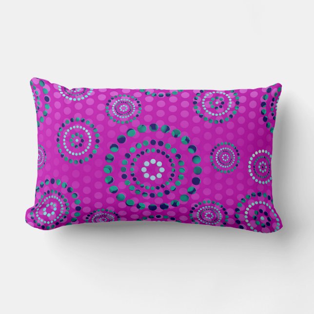 Coussin Rectangle Pots Circle Power Flowers + votre backgr. & idées (Recto)
