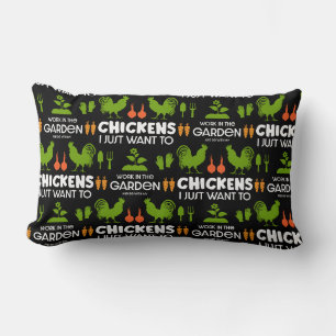 Coussin Rectangle Poulets Et Jardinage