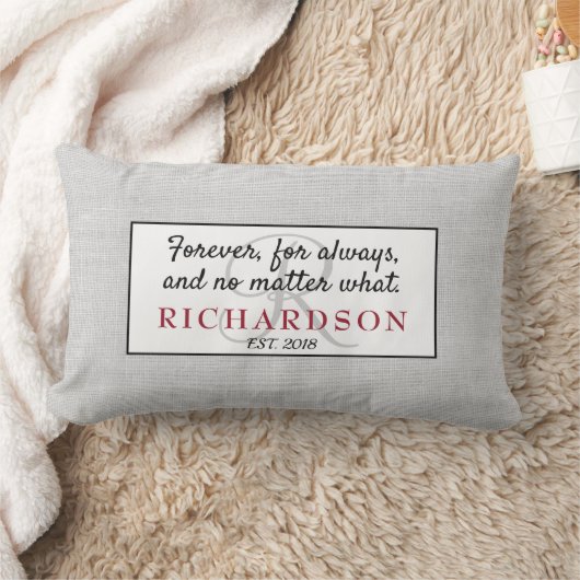 Coussin Rectangle "Pour toujours, pour toujours, n'importe ce que" (Couverture)