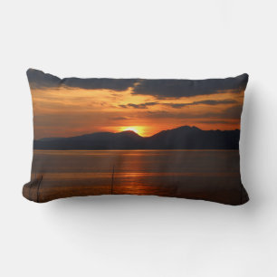 Coussin Rectangle Poussière paysagère italienne sur le lac de Garde