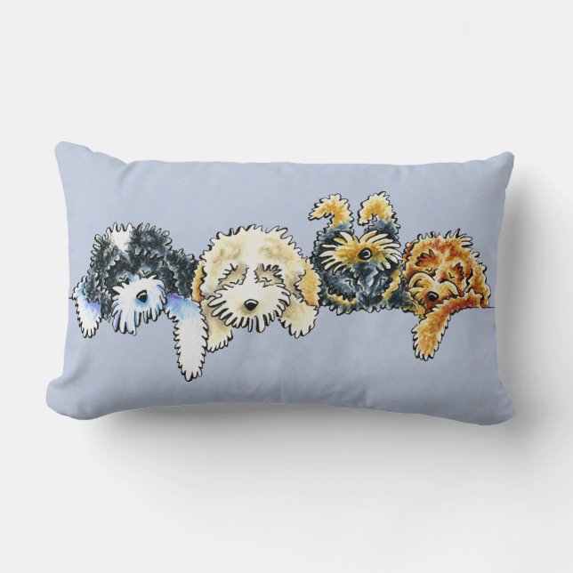 Coussin Rectangle Poussière Sleepy Poodé Mix Pups (Recto)