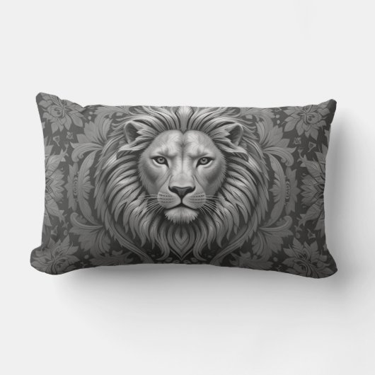 Coussin Rectangle Poussin Lion Fleur 33 x 53 Coton (Recto)