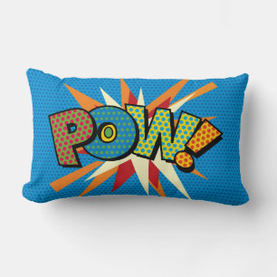 Coussin Rectangle POW Amusant Rétro Bande Dessinée Pop Art