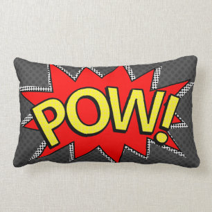 Coussin Rectangle POW ! - Superhero Comic Book Bubble - Custom BG