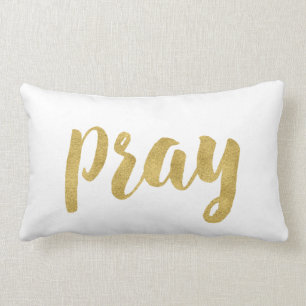 Coussin Rectangle Pray Moderne En Or Décor