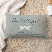 Coussin Rectangle Premier anniversaire Cadeau bleu et cuivre (Couverture)