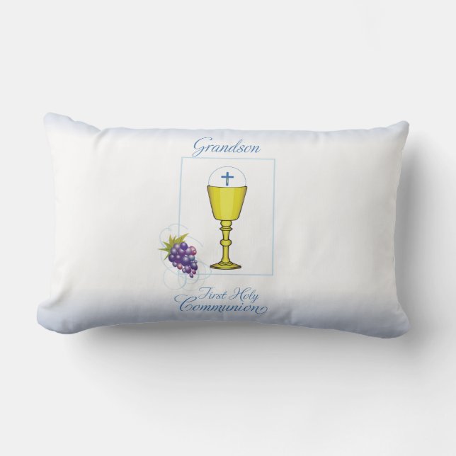 Coussin Rectangle Première communion de petit-fils, Chalice avec hôt (Recto)