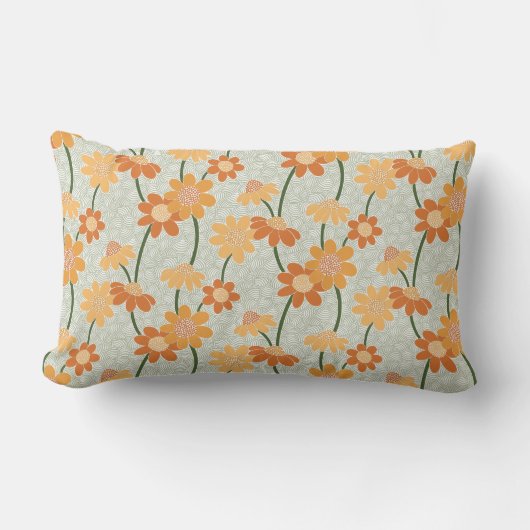 Coussin Rectangle Pretty retro muted 1970 s flowers (Recto)