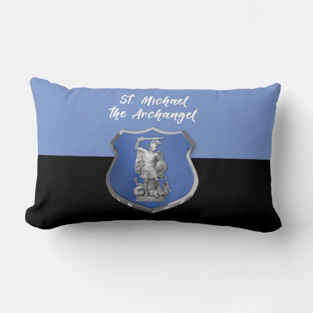 Coussin Rectangle Prière à l'Archange Saint Michel en pensant à vous (Recto)