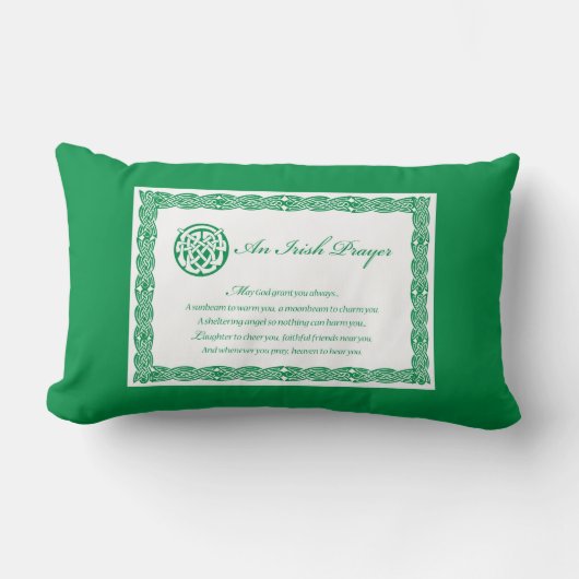 Coussin Rectangle Prière celtique Saint Patrick's Day (Recto)