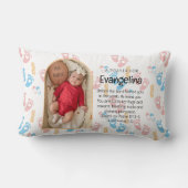 Coussin Rectangle Prière chrétienne pour bébé personnalisée (Verso)