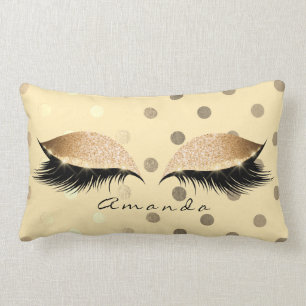 Coussin Rectangle Princess Faux Gold Parties scintillant Lashes Nom