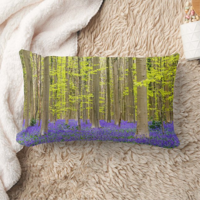 Coussin Rectangle Printemps dans la forêt bleue (Couverture)