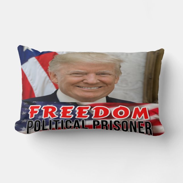 Coussin Rectangle Prisonnier politique de Trump (Recto)