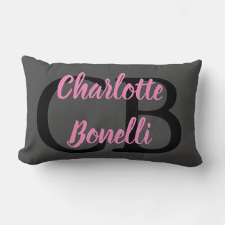 Coussin Rectangle Professionnel Moderne Monogramme Nom Minimaliste