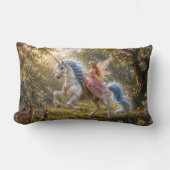 Coussin Rectangle Promenade Enchantée de la Licorne de la Fée (Recto)