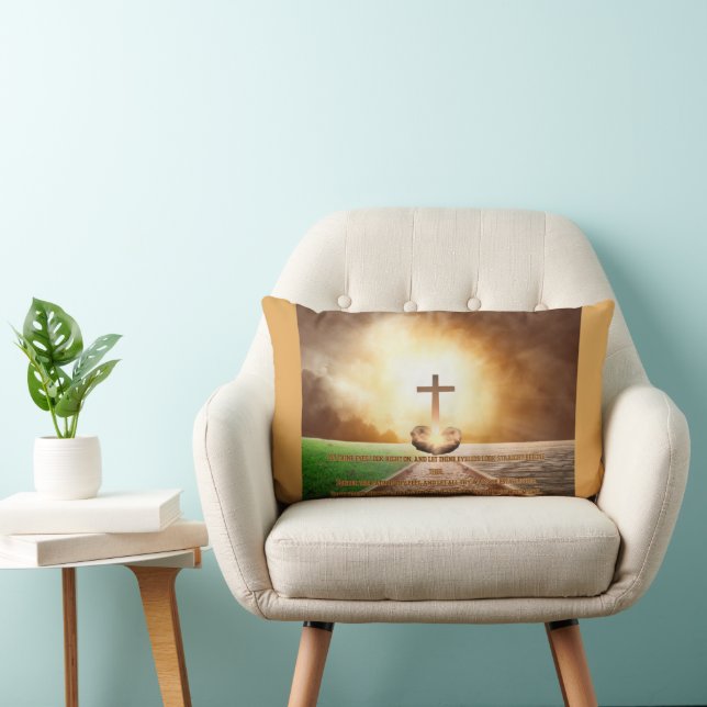 Coussin Rectangle Proverbes 4:25-27 Cosy Bible Verse (Chaise)