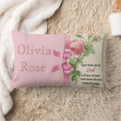 Coussin Rectangle Psaume d'écriture sainte d'arc de rose de rose (Couverture)