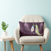 Coussin Rectangle Purple Peacocks Paire Mariage Anniversaire Personn (Chaise)