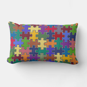 Coussin Rectangle puzzle coloré