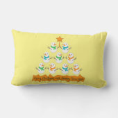 Coussin Rectangle Pyramide des sapins de Noël faite de bonhommes de (Verso)