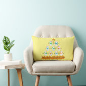 Coussin Rectangle Pyramide des sapins de Noël faite de bonhommes de (Chaise)
