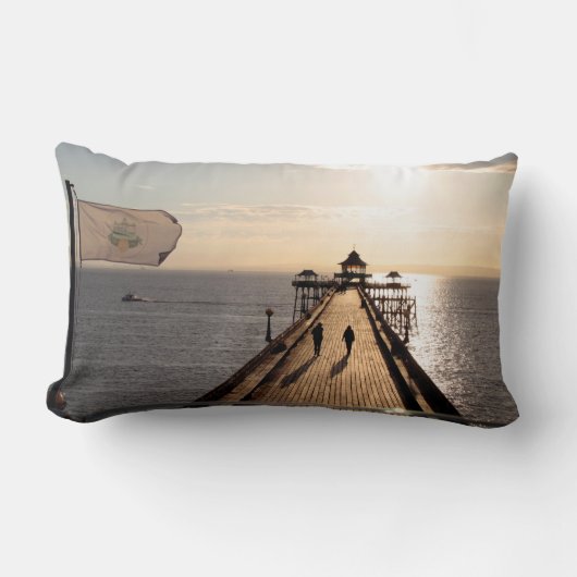 Coussin Rectangle Quai au coucher du soleil - Clevedon Pier, Somerse (Recto)